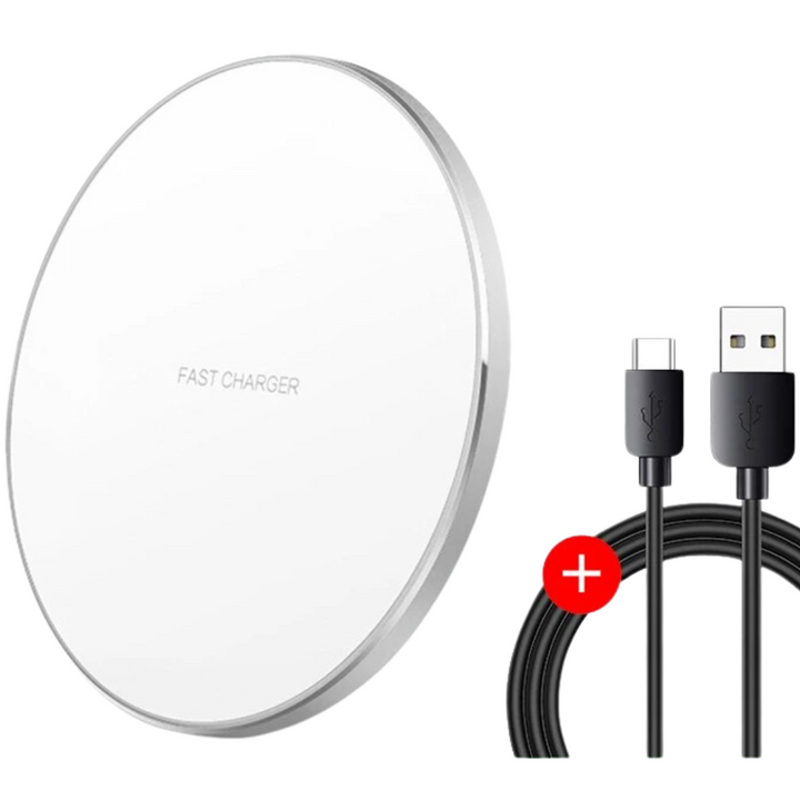 Moderne draadloze oplaadpad, 30W snel en universeel. Een must-have voor elke smartphone gebruiker.
