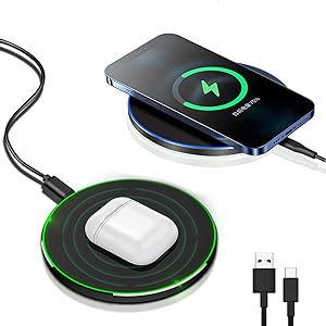 Compacte Qi-compatibele 30W draadloze snellader voor iPhone, Samsung en Android telefoons.