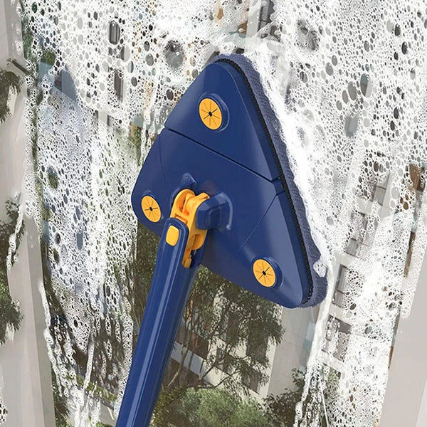Universele microvezel dweil met 360° draaimechanisme voor effectieve en snelle reiniging van harde vloeren.
