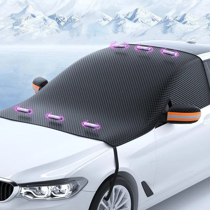 Universele autohoes van duurzame oxfordstof voor all-weather bescherming met magnetische pasvorm.