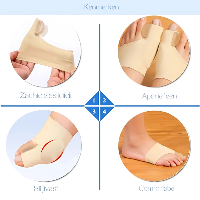 Voetverzorging gelpad teenseparator, een bunion corrector voor hallux valgus en algemene voetpijn verlichting.