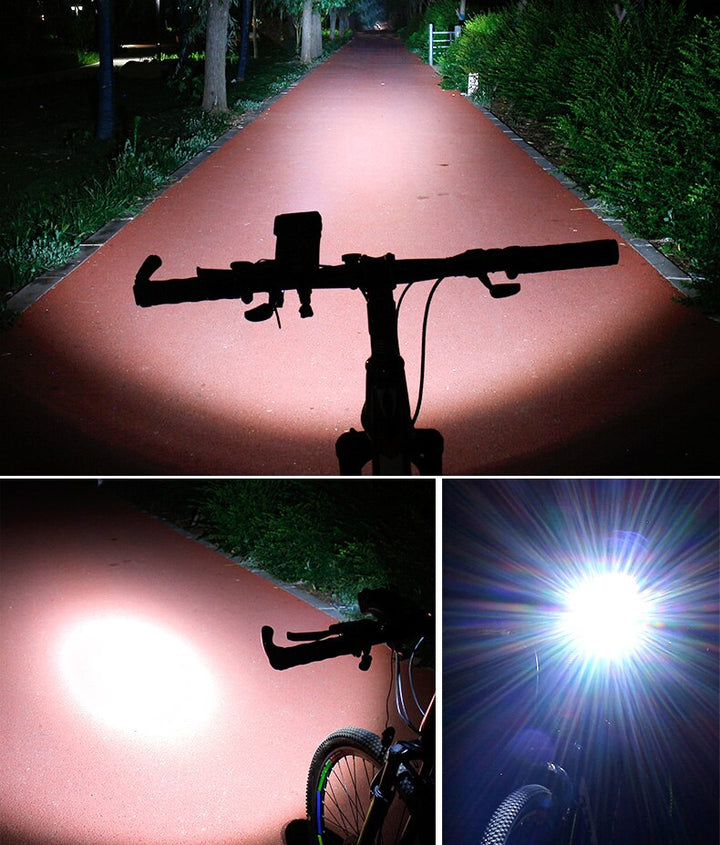 Fiets telefoonhouder met krachtige LED-verlichting en luide claxon, verbetert je veiligheid op de weg.