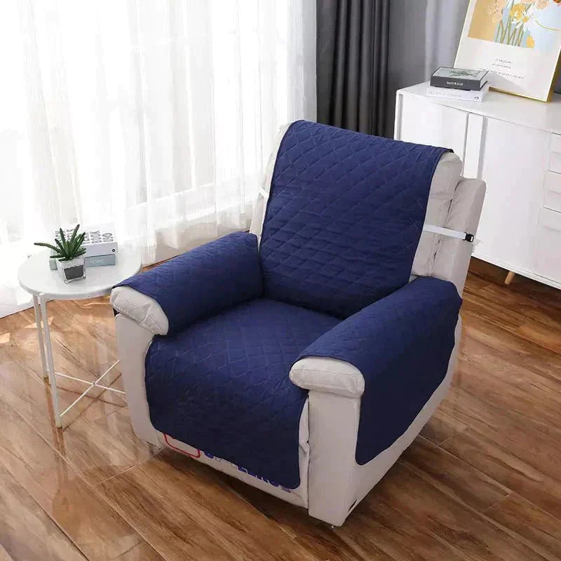 Gedetailleerde textuur van de FlexCover fauteuilhoes, zacht en duurzaam materiaal.