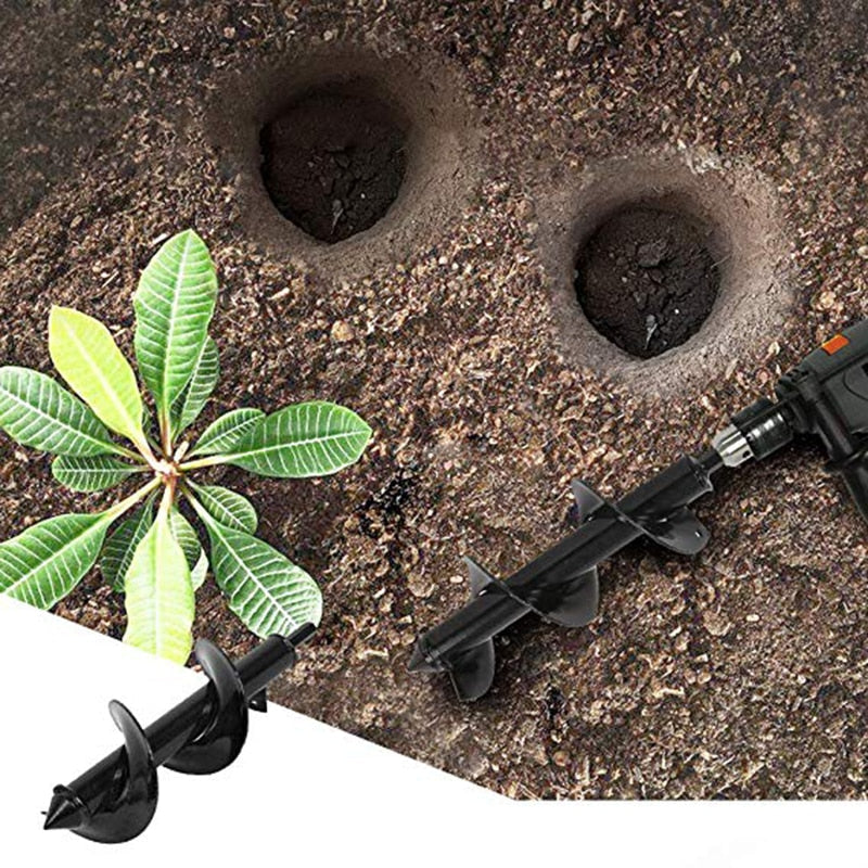 Efficiënte grondboor voor boormachine; snel gaten boren in de tuin voor planten, bomen en palen. Onmisbaar.