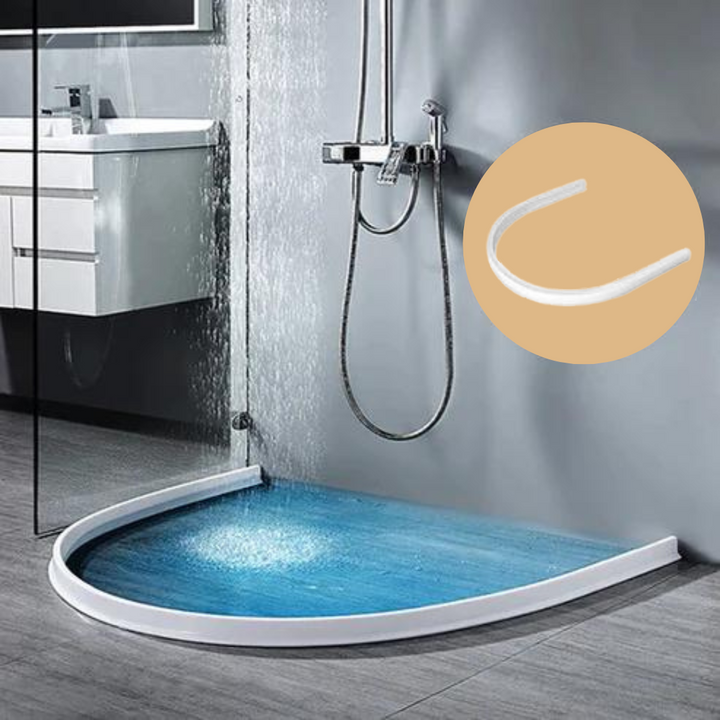 Universele siliconen douchestrip, effectieve waterkering voor een droge en veilige badkamer.