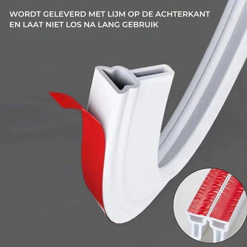 Praktische siliconen douchestrip, discrete waterkering die je badkamer droog en netjes houdt.