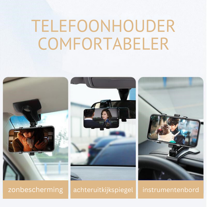 Handsfree telefoonhouder auto voor veilige navigatie, voorkomt afleiding en verbetert de rijveiligheid.