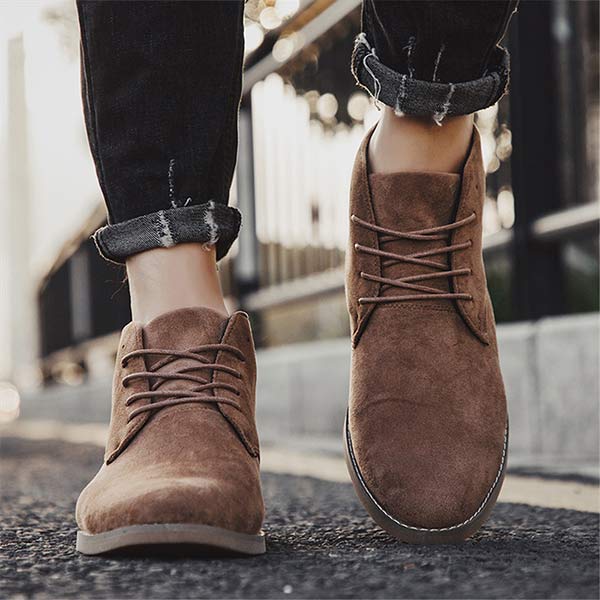 Khaki UrbanStride Classic herenschoenen, veterschoenen met een robuuste maar stijlvolle uitstraling.