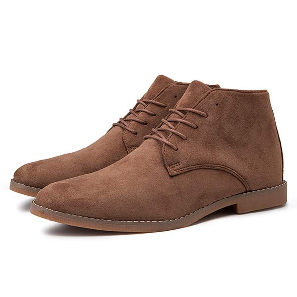 Khaki UrbanStride Classic herenschoenen, halfhoog model met veters voor optimaal comfort.