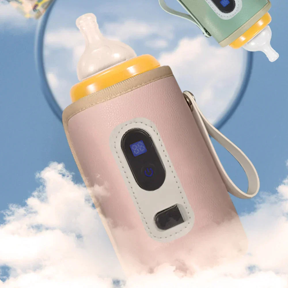 Draagbare baby flessenwarmer om flesjes snel te verwarmen; perfect voor onderweg en reizen met je baby.