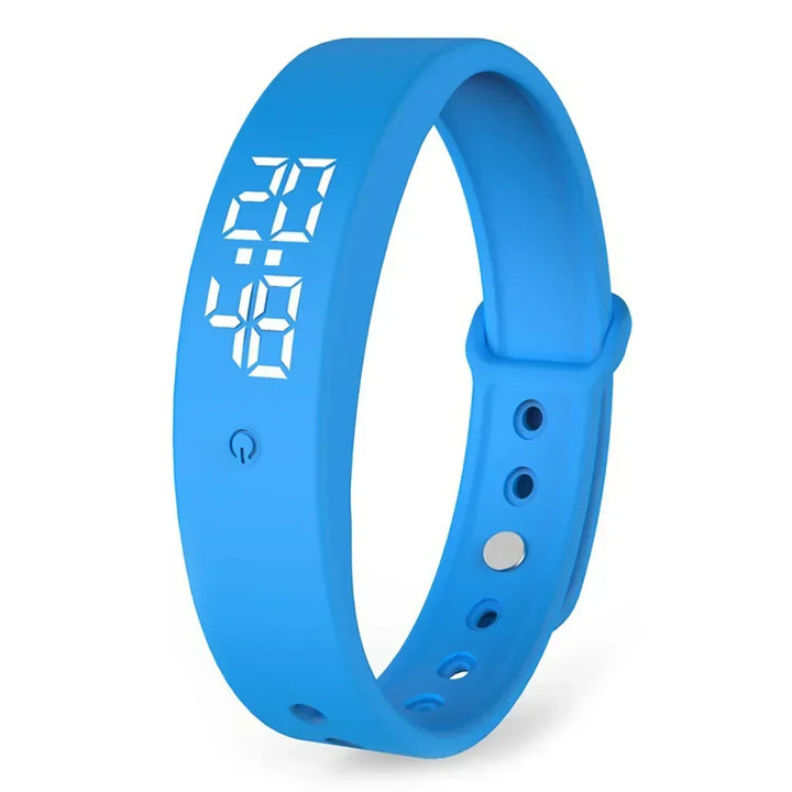 Waterdichte V9 smartwatch voor dames & heren met trillingalarm, fitnesstracker en gezondheidsfuncties.