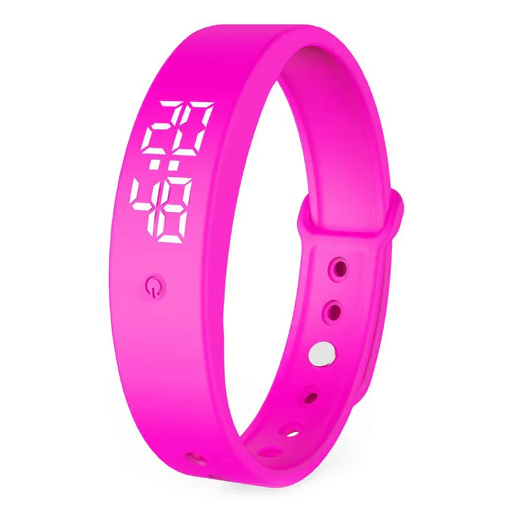 De V9 smartwatch toont tijd en activiteitstracker, waterdicht voor dagelijks gebruik door dames en heren.