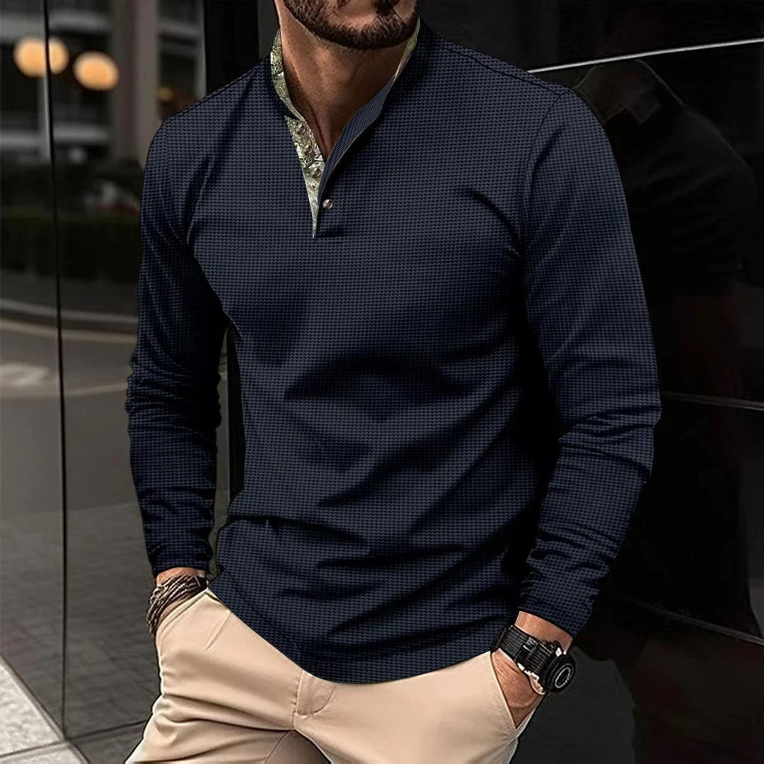 Moderne heren zomer polo Noah met unieke gekleurde boord. Perfect als casual of nette bovenkleding.