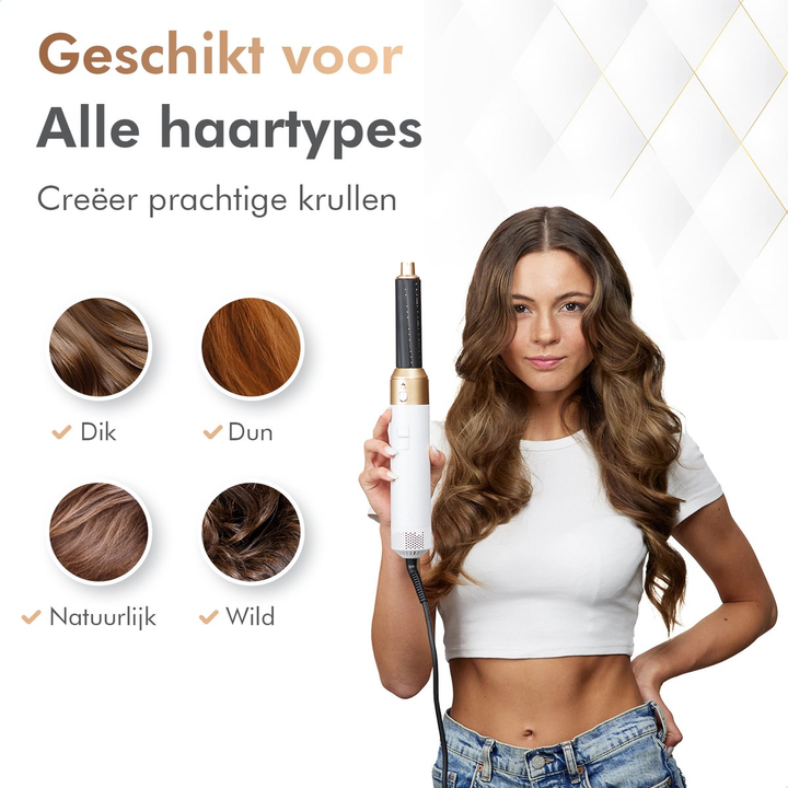 Dames 4-in-1 haarstyler, bruikbaar als stijltang voor glad, steil haar. Snelle styling en perfecte haarverzorging.