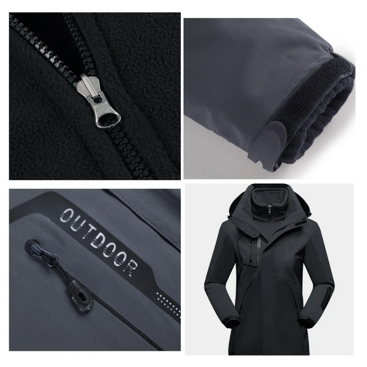 Veelzijdige dames 3-in-1 jas Romy, een comfortabele en functionele keuze voor alle outdoor avonturen.
