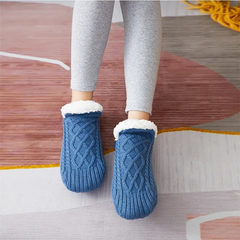 Luxueuze verdikte dames pantoffels, zachte kasjmier binnenpantoffels voor warme voeten.