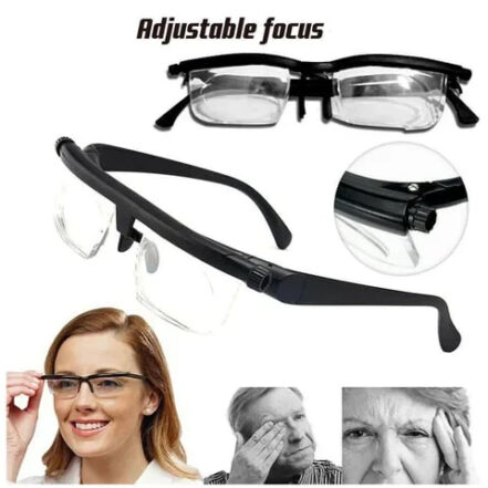 Multifocale focusbril VisiFlex: eenvoudig zelf de sterkte aanpassen voor perfect zicht op elke afstand.