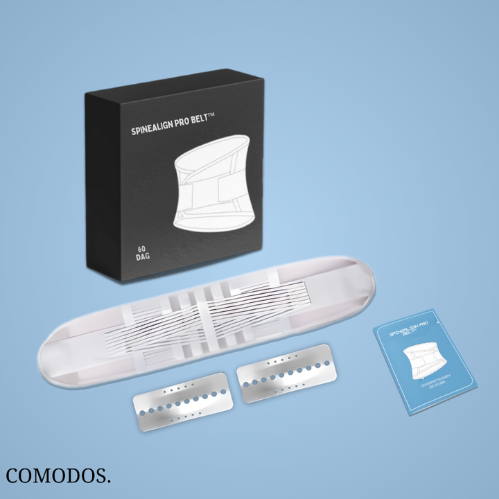 Ergonomische rugbrace voor verlichting van rugpijn en ischias. Biedt decompressie en stevige rugsteun.