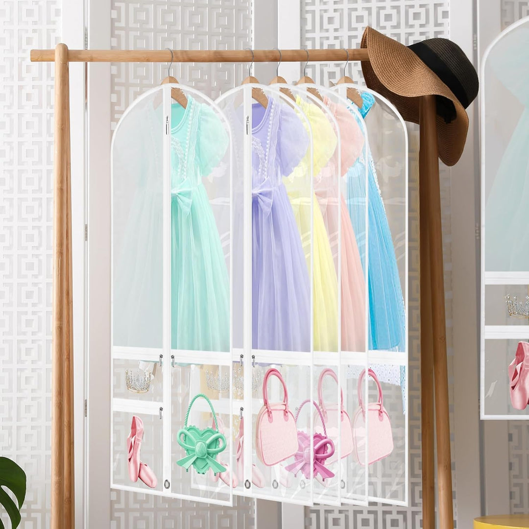 Transparante PEVA danskledinghoes, lichtgewicht en beschermend voor kostuums en reiskleding.
