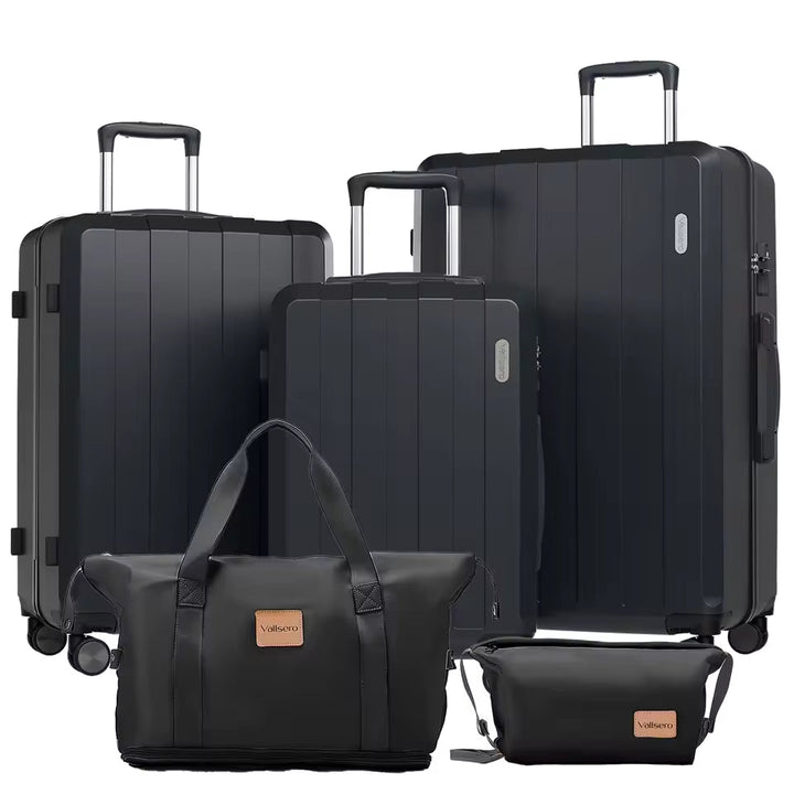 Compacte en grote koffers: 5-delige hardcase kofferset 'Barcelona Explorer' voor diverse reisbehoeften.