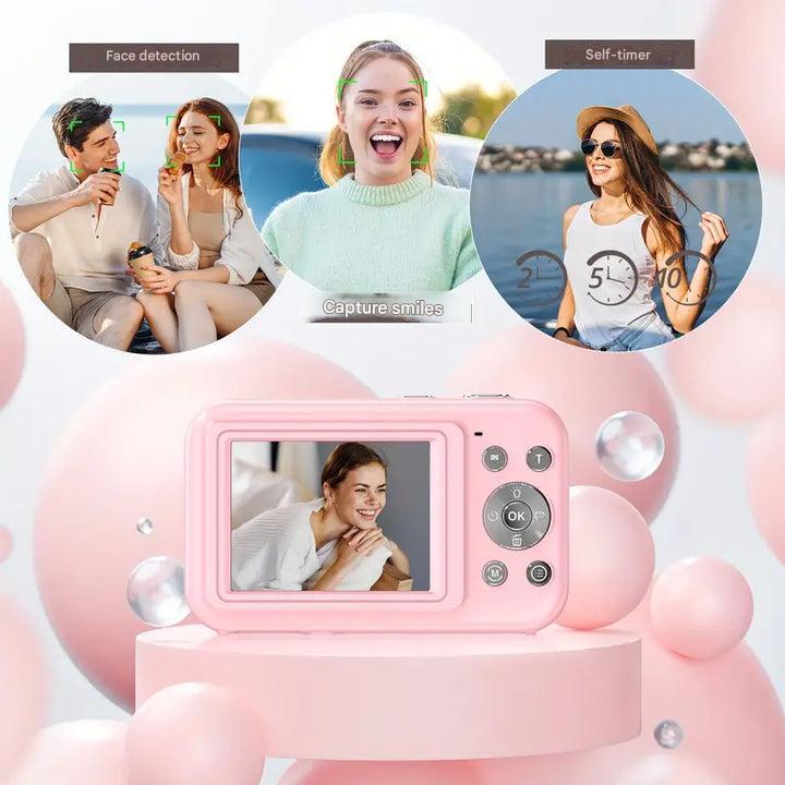 Snapora vintage digitale camera; Full HD video en retro foto's. Leg momenten vast met een unieke nostalgische look.