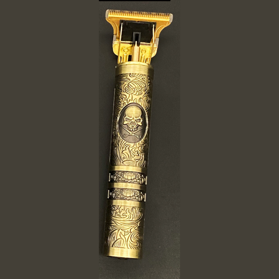 Vintage precisie tondeuse voor mannen, draadloos oplaadbaar, met opzetstukken voor gedetailleerde afwerking.