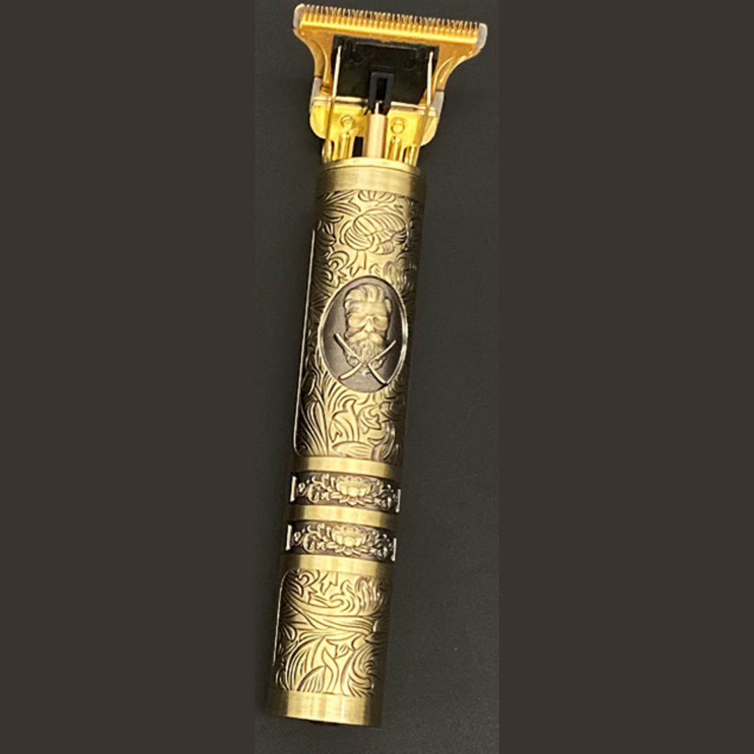 Robuuste vintage heren tondeuse, draadloos oplaadbaar, voor langdurige en professionele haar- en baardtrim.