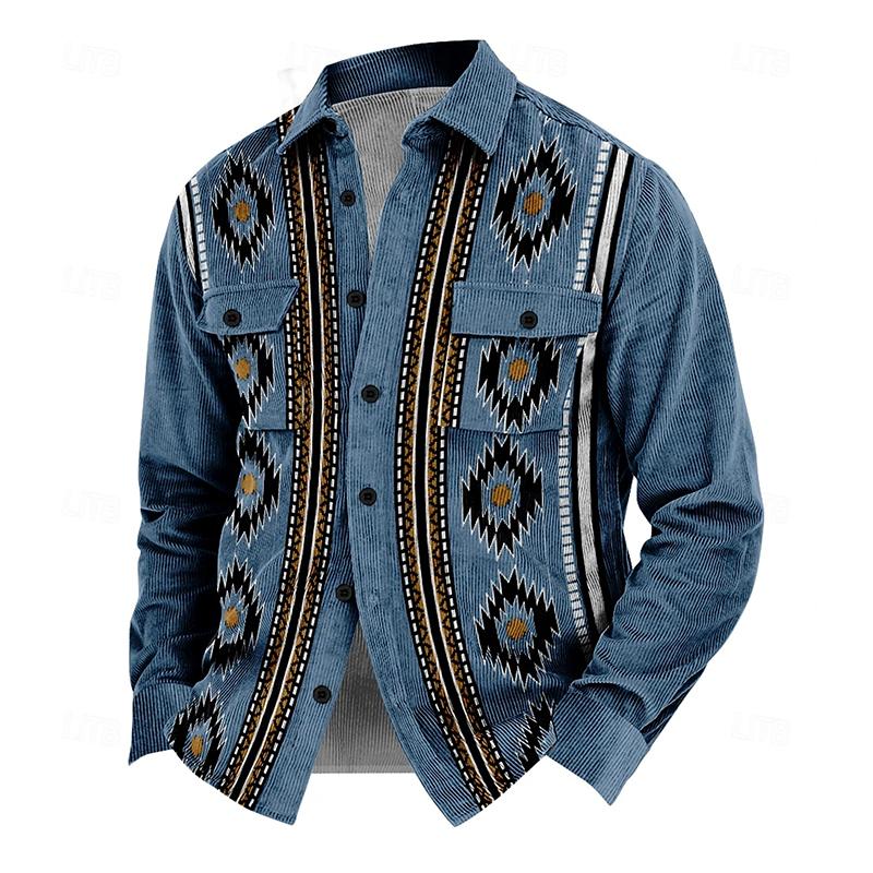 Vintage herenjack Henri met knopen. Tijdloze blauwe jas, perfecte bovenkleding voor herfst en winter.