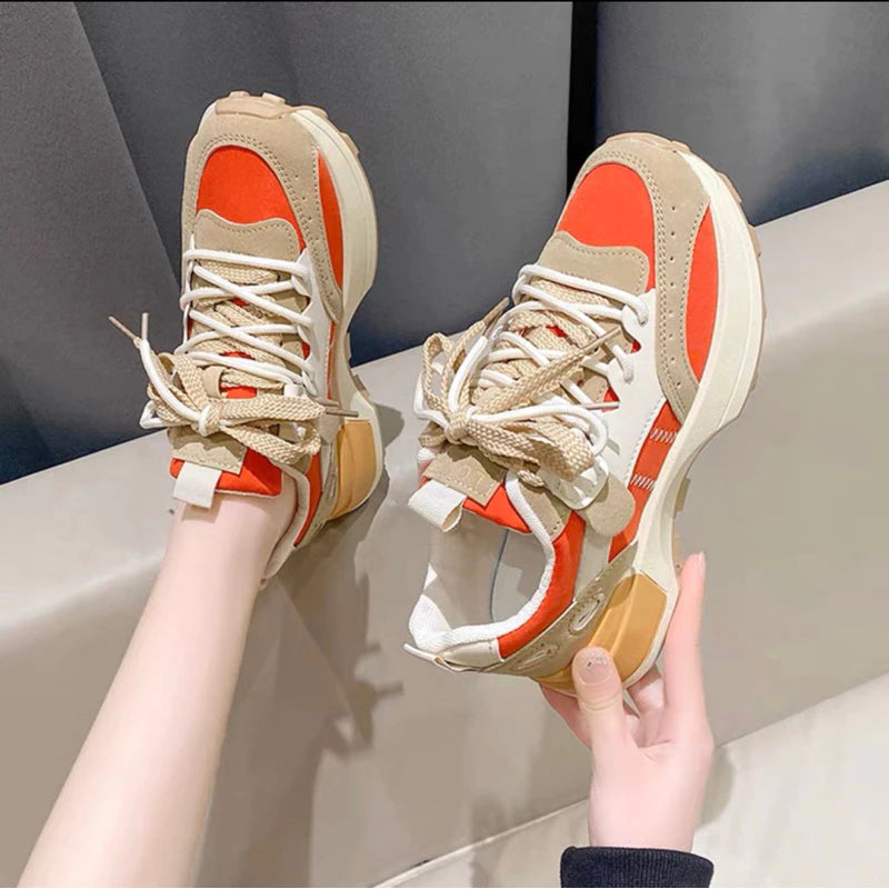 Colorblock Dames Sneakers - Trendy met Antislipzolen