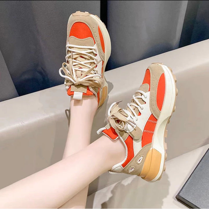 Colorblock Dames Sneakers - Trendy met Antislipzolen