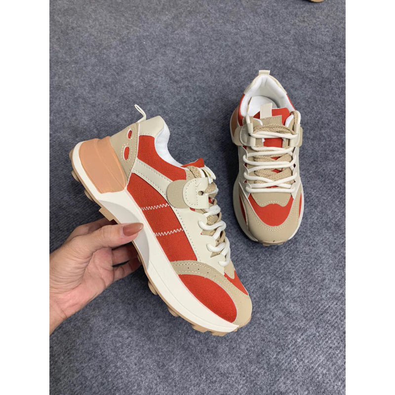 Colorblock Dames Sneakers - Trendy met Antislipzolen