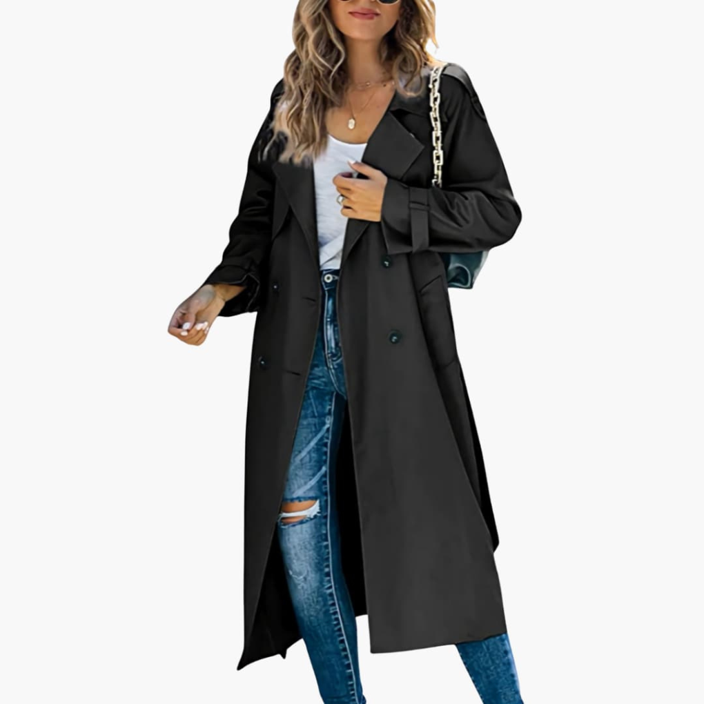 Stijlvolle herfstjas: tijdloze dames trenchcoat in klassieke stijl, perfecte bovenkleding.