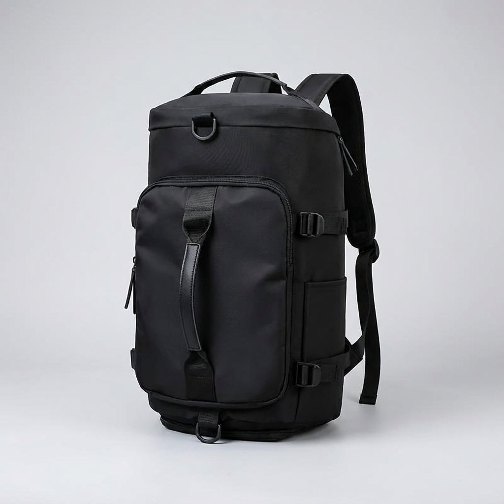 Compacte, lichtgewicht reisrugzak van Voyagrin, perfect voor comfortabel dragen tijdens outdoor trips.