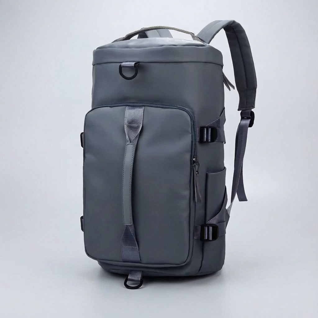 Ergonomische reisrugzak Voyagrin met gewatteerde banden, biedt uitstekend draagcomfort tijdens reizen.