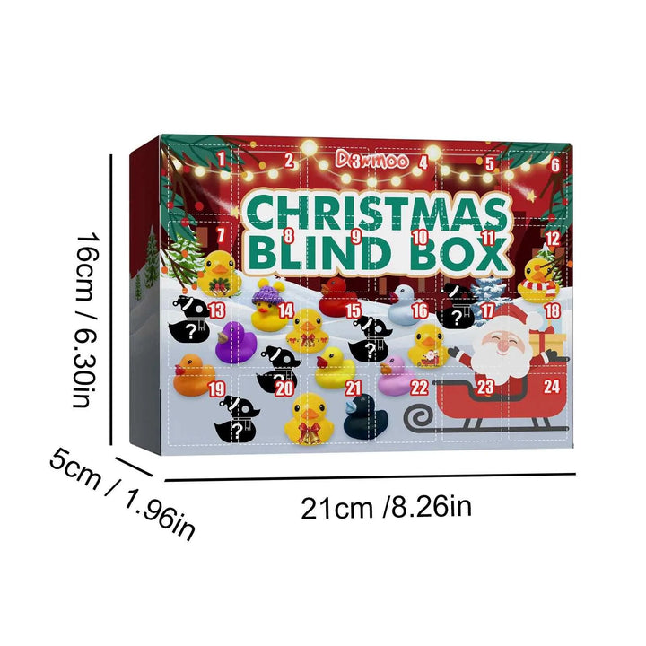 Kleurrijke adventskalender gevuld met diverse badeendjes voor kinderen. Het ultieme kerst speelgoed.