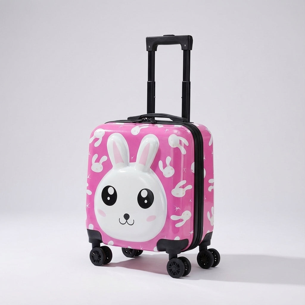 Vrolijke kinderhandbagage koffer voor een zorgeloze reis. Compact en lichtgewicht voor kleine avonturiers.