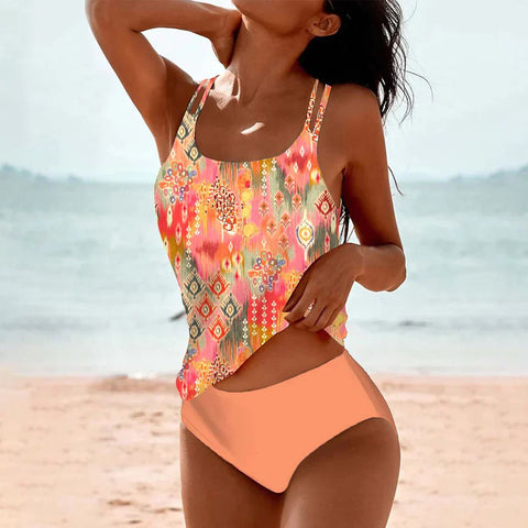 Comfortabele dames tankini set, Livia model, ideaal als badkleding voor zwemmen en strandvakantie.