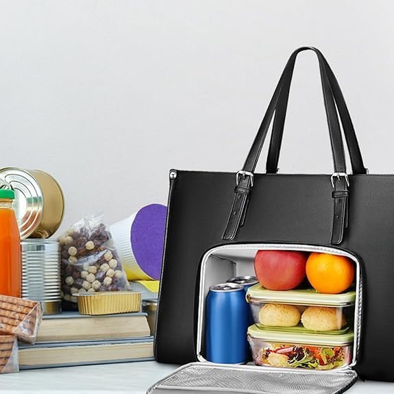 Vrouwen geïsoleerde lunchtas met laptopvak, ideaal voor kantoor en pendelen.