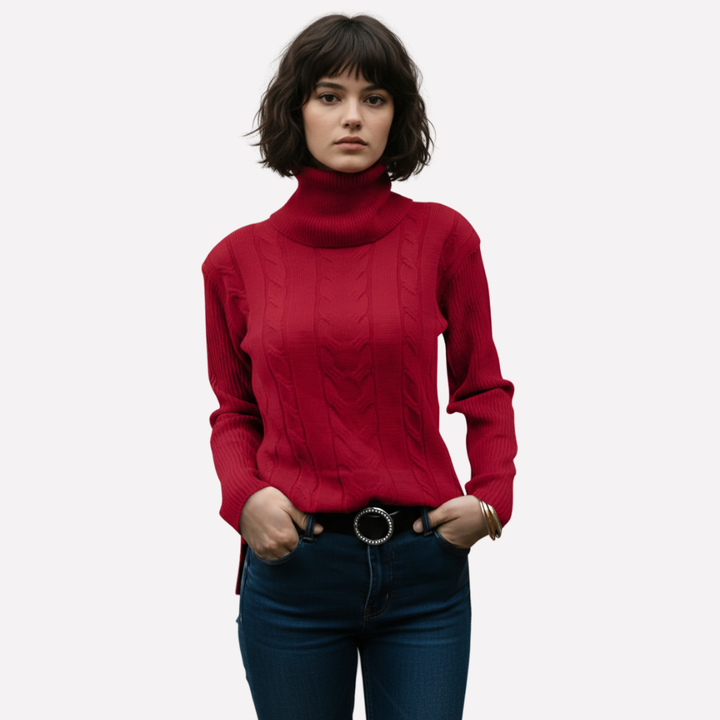 Vrouwen turtleneck pullover, comfortabele relaxte trui voor dagelijks casual gebruik.