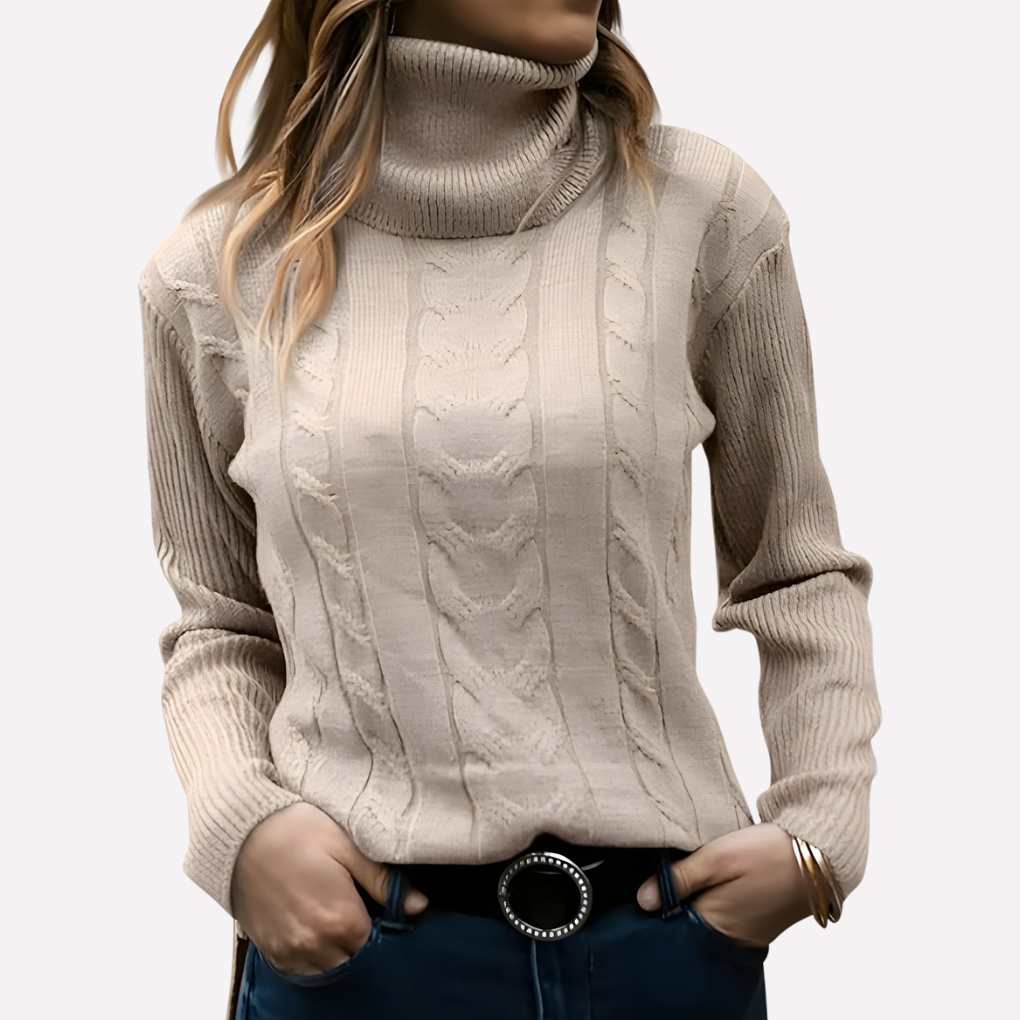 Vrouwen trui AM1, warme en comfortabele turtleneck pullover voor wintermode.