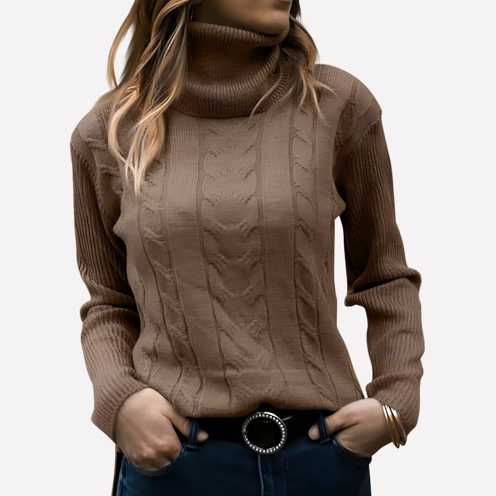 Vrouwen pullover met turtleneck, comfortabel en stijlvol voor casual gelegenheden.