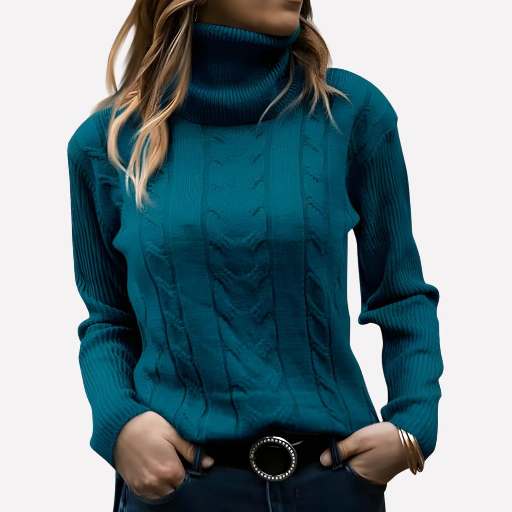 Warme turtleneck pullover voor vrouwen, comfortabele casual wintermode.