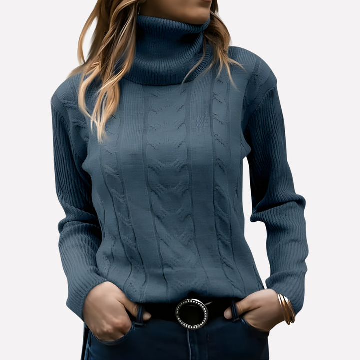 Dagelijkse comfortabele trui, vrouwen pullover met coltrui, casual mode.
