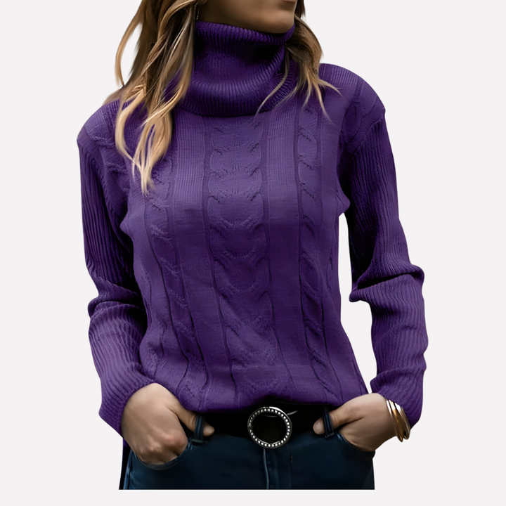 Modieuze casual pullover, dames turtleneck voor comfort en warmte in de winter.