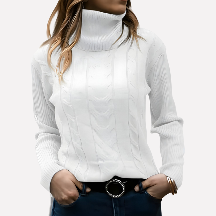 Casual comfortabele vrouwen trui, AM1 turtleneck pullover voor ontspannen dagen.