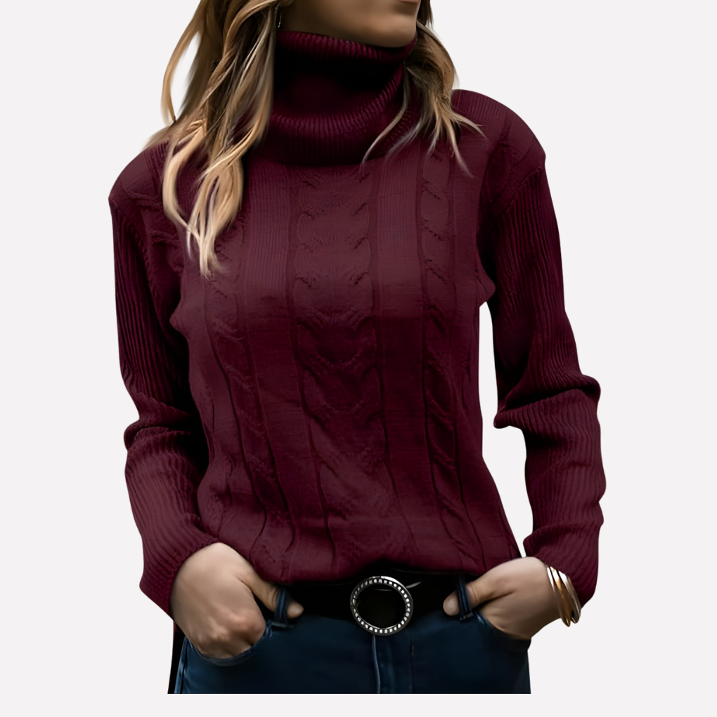 Relaxte pasvorm dames pullover, zachte turtleneck trui ideaal voor dagelijkse kleding.