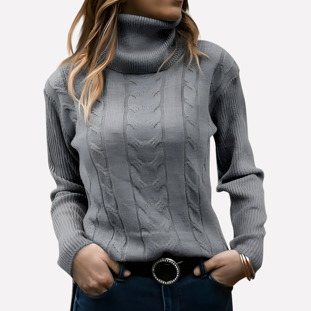 Modieuze herfst trui, comfortabele vrouwen turtleneck pullover voor elke dag.