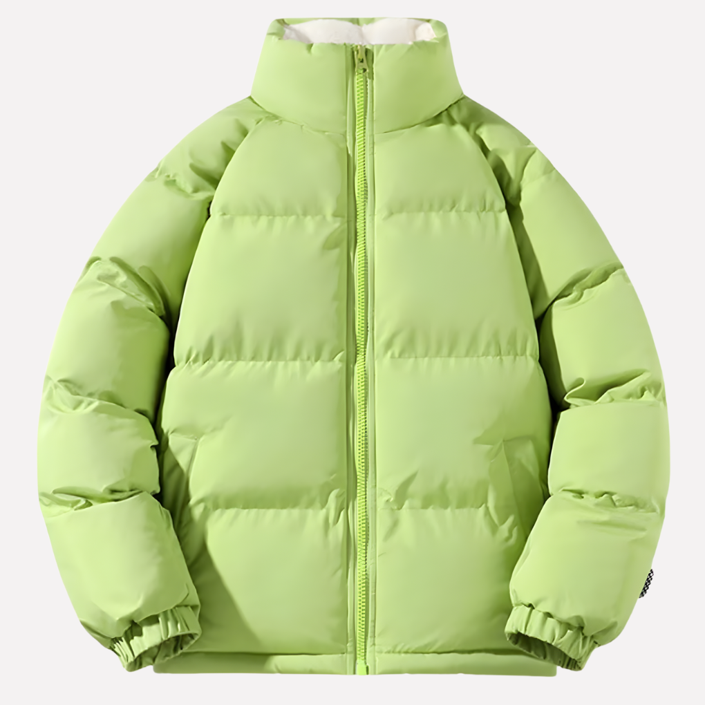 Stijlvol dames pufferjack met warme fleecevoering en capuchon, perfect als modieuze winterjas.