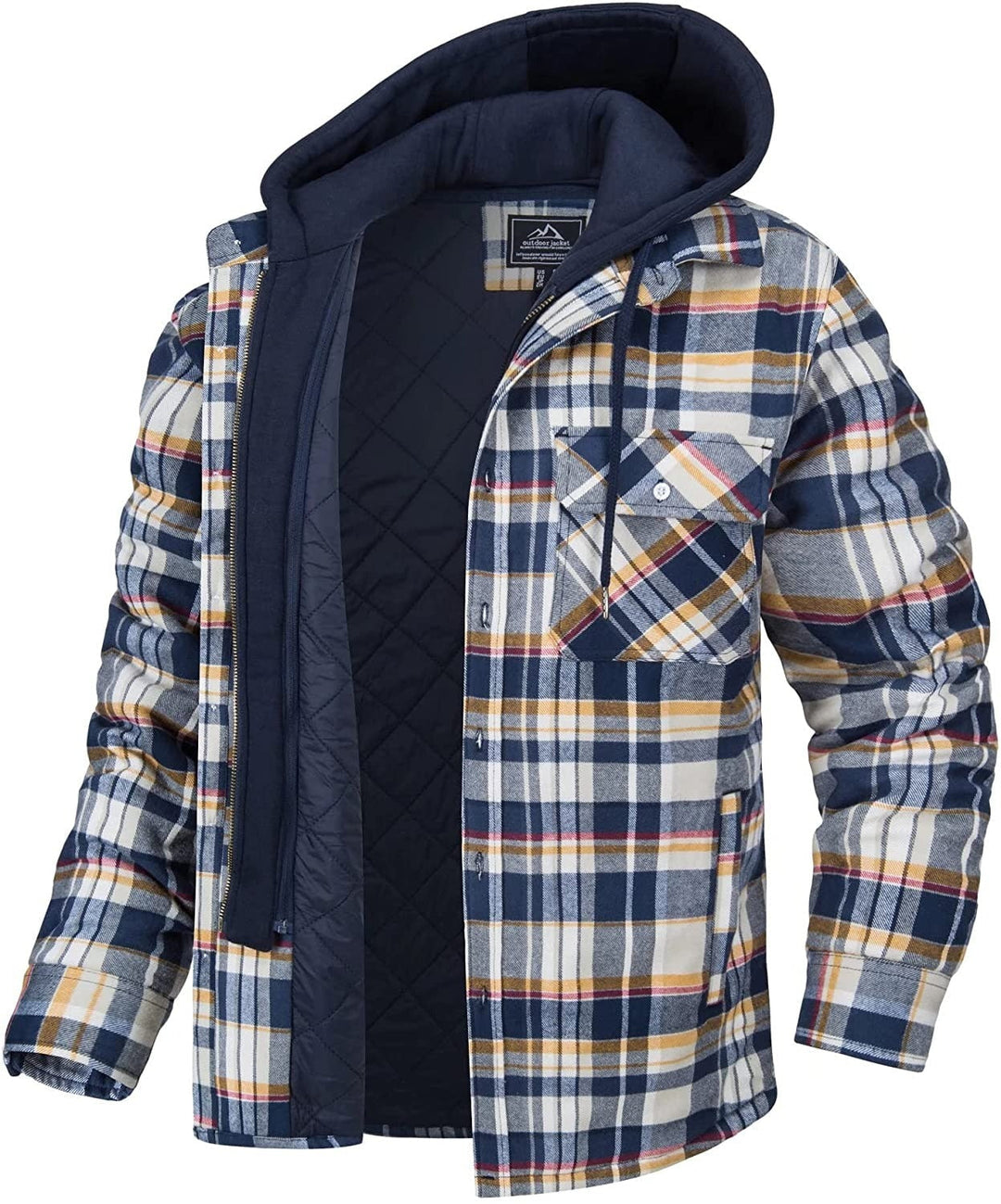 Warm geruit herenvest met capuchon; ideaal voor casual mode en comfort in elk seizoen.