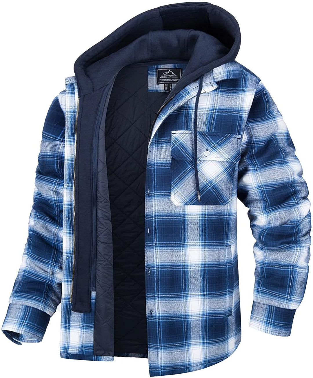 Comfortabel geruit herenvest met capuchon als casual bovenkleding; perfect voor voorjaar en elk seizoen.